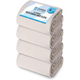ZUPERIA Canvas Drop Cloth for Painting (Size 4' x12' Feet Pack of 4) Painters Drop Cloth for Painting, Furniture & Floor Protection All Purpose Thick Canvas tarp with Double Stitched Edges