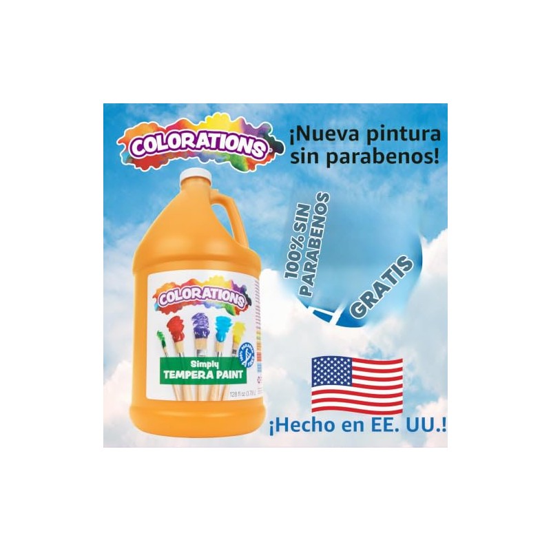 Colorations Pintura de témpera sin parabenos para niños, 1 galón,