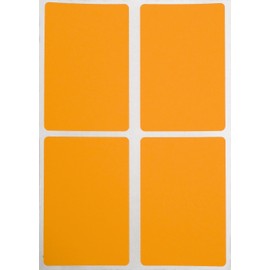 Sticker Neon Orange 75mm x 50mm Rectangle Stickers - Size 7.5cm x 5cm Square Labels 200 Value Pack of Royal Green