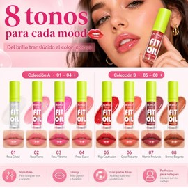 8 Colores Lip Gloss Hidratante, Professional Y Nutritivo Lip Oil, de Larga Duración y No Pegajoso, Elimina Líneas de Labios y Emite un Lustre Encantad