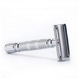 Butterfly Safety Razor - Heavy Duty Twist To Open Double Edge Safety Razor for Men; Shaving Kit with 10 blades and Henri et Victoria Samples; Butterfly Razor Mechanism