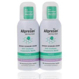 Allpresan Derma med Repair Foam Cream Hand Intensive Care with Soothing Fragrance - For Care of Very Dry and Stressed Hands - 100 ml (Pack of 2)