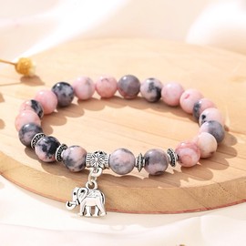 XIANNVXI Elephant Gifts for Women Elephant Bracelet Good Luck Bracelet Beaded Bracelets for Women Crystal Bracelet Elephant Gift Jewellery