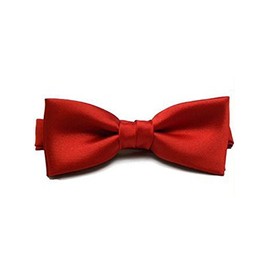 8 (8) 3 color plain simple bow tie, red