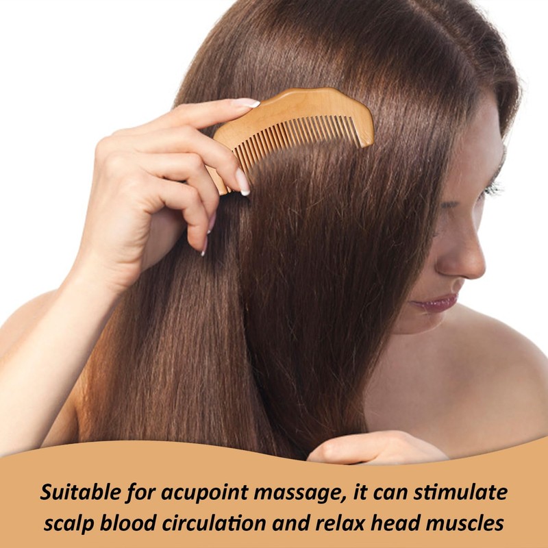 2 Pieces Wooden Massage, Antistatic Design, Acupuncture Massage Comb, Hair