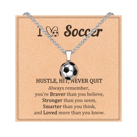 Football Necklace, Football Stuff Stainless Steel Soccer Charm | Football Gifts for Unisex | Gifts for Football Lover | Boys Silver Chain | Soccer Charm Jewelry for Men Women