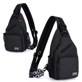 O-TBOST Crossbody Sling Bag Casual Chest Bag for Men Women Lightweight Durable Travel Hiking for Daily Use (black, Small)