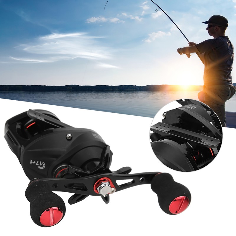 Black Red Metal Spool Magnetic Brake Fishing Casting Reel Fish