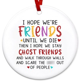 Fvviia Friend Gifts for Women - Friendship, Bestie Christmas Ornaments Gifts - Birthday, Christmas Decoration BFF Gifts for Her, Friends, Female, Sister - Christmas Tree Decoration Ceramic Ornament