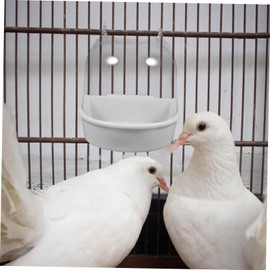 ULTECHNOVO Parrot Bath Bowl Covered Bathing Cage for Small Birds for Canaries and Parrots Easy Installation Design White Color