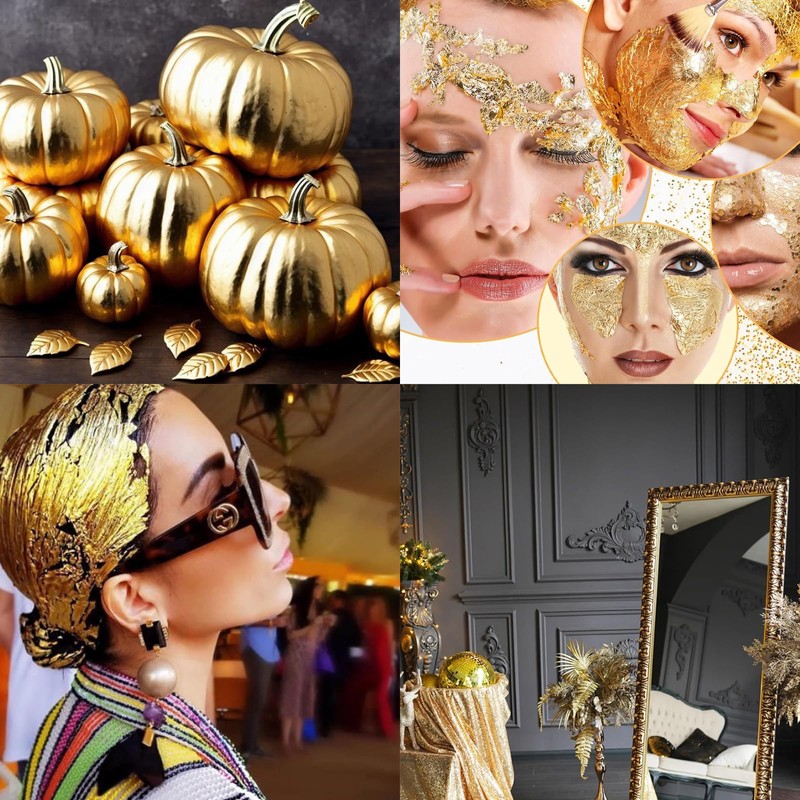 200 Sheets Gold Leaf Sheets Gold Leaf Foil Paper for