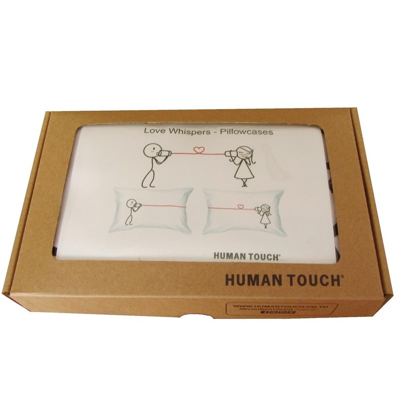 HUMAN TOUCH, Love Whispers Romantic His & Hers Pillow Cases.