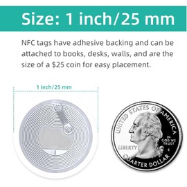joonnair Pack of 50 NFC Stickers NFC Tag Stickers 25 mm NFC Stickers NFC Tags NFC Sticker NTAG213 NFC 213 Day Rewritable Programmable for All NFC-Enabled Mobile Phones and Devices