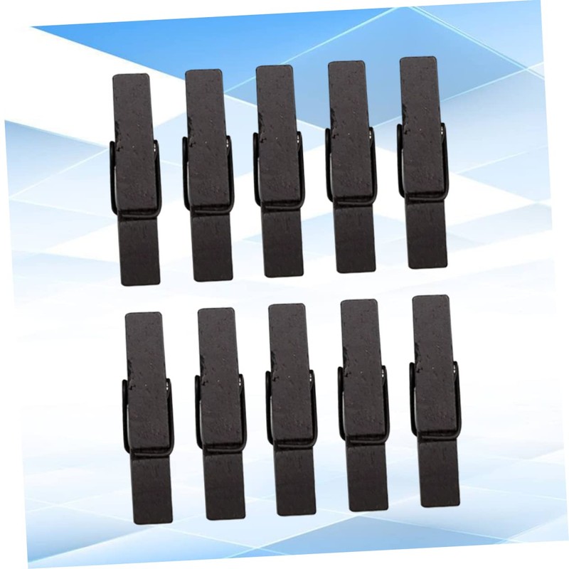 jojofuny 100 Pack 35mm Dark Brown Wooden Clips Food Sealing