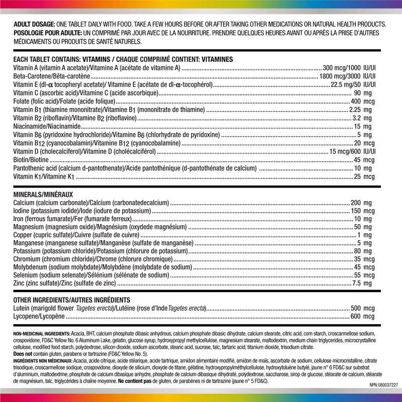 Centrum Adult Forte Essentials Mulitvitamins/Minerals Supplement for Men & Women,