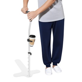 Chair Couch Stand Assist with Cup Holder, Adjustable Height Chair Lift Assist for Elderly, Heavy Duty Sofa Standing Aid with PU Handgrip,White