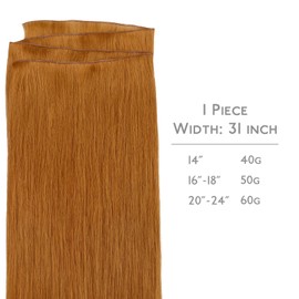 WENNALIFE Genius New Weft Hair Extensions Real Human Hair, 24" 60g Auburn Ginger Sew in Hair Extensions Natural Luxury Remy Human Hair Extensions for Women Straight Invisible Extensiones de Cabello