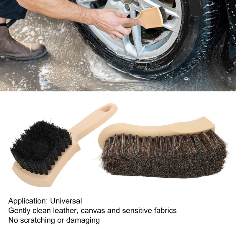 Car Wheel Tire Cleaning Brush Horsehair Interior Exterior for Leather