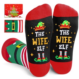 HAPPYPOP Christmas Gifts Stocking Socks For Women - Secret Santa Socks Xmas Stocking Stuffers For Her Mom, Wife Christmas Gifts Ideas, Stocking Stuffers For Wife