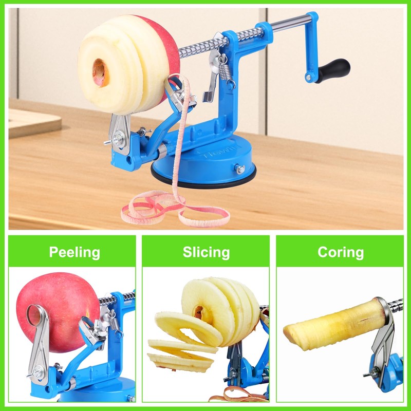 Apple Peeler Corer, Long lasting Chrome Cast Magnesium Alloy Apple