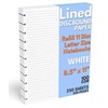 Discbound Letter Size Lined Paper Refill, 250 Sheets (500 Pages),