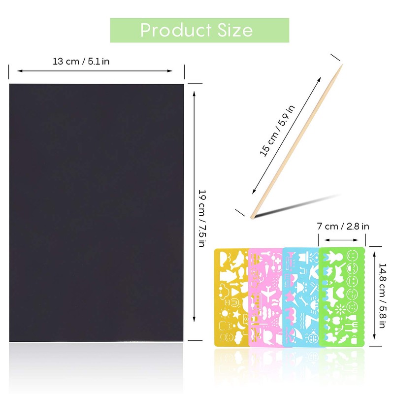 HellDoler Scratch Pictures for Children, Scratch Paper Children, 60 Sheets