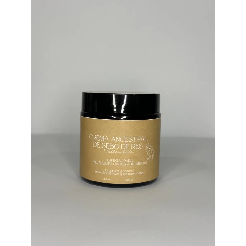 Crema Ancestral De Sebo De Res Con Aceites Esenciales