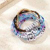 lureme Boho 10Pcs Multicolors Words Stackable Beads Elastic Bracelets Set(bl003586-1)