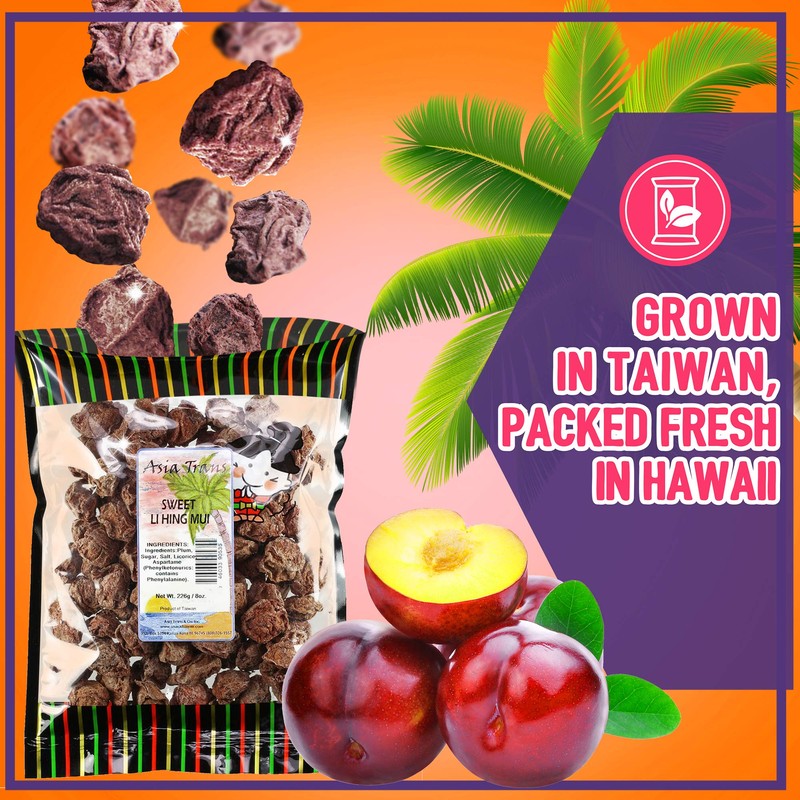 Asia Trans Sweet Seeded Li Hing Mui Crack Seed Plums