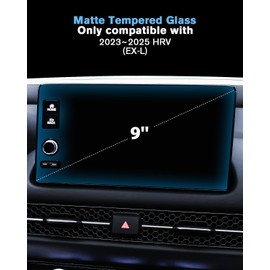 WEIPIN For Matte Anti Glare Tempered Glass 2023 2024 2025 Honda HR-V 9 Inch Touchscreen Screen Protector - HR-V (EX-L) Accessories