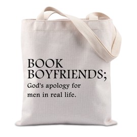 MAOFAED Smut Reader Book Sleeve God's Apology for Men in Real Life Bookworm Gift Zipper Book Protector (Real Life Tote Bag)