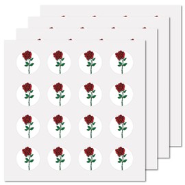 CREATCABIN 128Pcs Rose Planner Stickers Flower Vinyl Decal Self-Adhesive Waterproof Sticker Round Bulk Red Floral Stickers for Water Bottles Laptop Luggage Computer Mobile Phone Skateboard 2.5x2.5cm