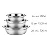 XOF Kit 3 Pz Tazon Bowl Ensaladera Acero Inoxidable Cocina