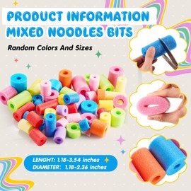 Frienda 100 Pcs Pool Noodles Bits Multicolor Craft Small Size Versatile Mixed Floating Pool Noodles Foam Rope Tube for Play or DIY Craft Multipurpose (Mixed Sizes,Macaron Colors)