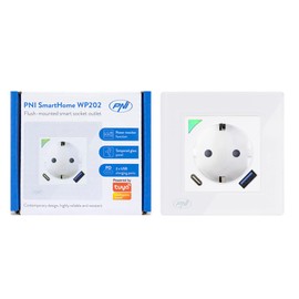 PNI SmartHome WP202 WiFi Smart Socket Internet Control Tuya Smart App Compatible with Alexa and Google Home