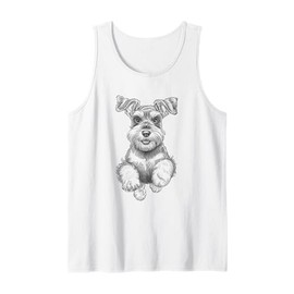 Mini Miniature Schnauzer Dog Running Funny Pet Tank Top
