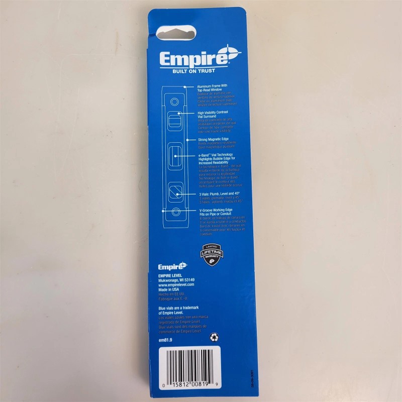 Empire SEALED Empire 9" Magnetic Torpedo Level em81.9 ~T494