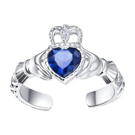 Claddagh Rings for Women Sterling Silver Irish Claddagh Rings Celtic Claddagh September Birthstone Ring Gifts for Women Girls