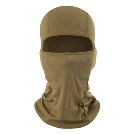 Balaclava Face Mask Adjustable Windproof UV Protection Hood (US, Alpha, One Size, Brown)