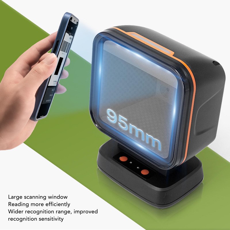 Desktop Barcode Scanner High Scanning Speed Large Window 1D 2D