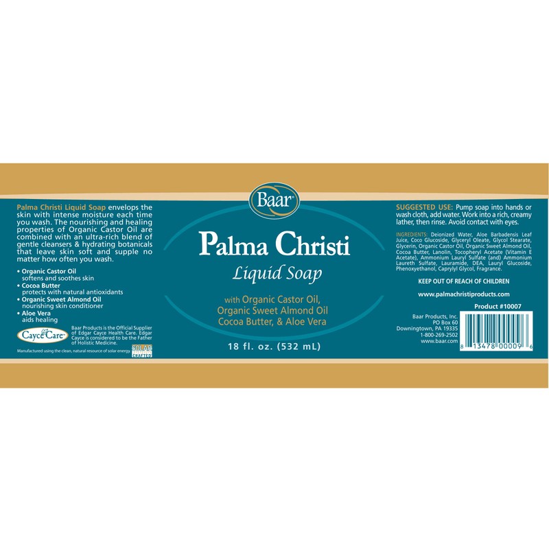 Baar Palma Christi Liquid Soap, 18 oz.