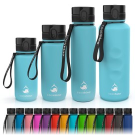 Coolrhino Water Bottle 350 Ml, 650 Ml, 1 L, 1.5 L for Sports, Outdoors, School, Fitness & Children - Leak-Proof and BPA Free Water Bottle for Bicycle, blue, 650ml