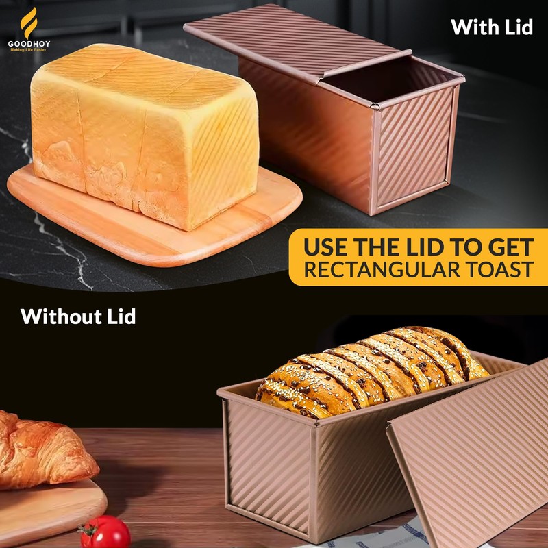 Pullman Loaf Pan with Lid, Ideal for Bread Lovers, Perfect