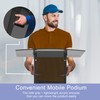 DigDozer Acrylic Podium Stand with Storage Shelf,Segmented Black Lecterns &