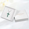 YueYuan Cross Necklace for Women Men 925 Sterling Silver Green