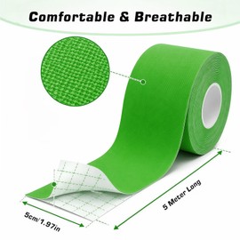 Kinesiology Tape (5 m x 5 cm), Kinesio & Physio Tape Set, Flexible and Water-Resistant, Elastic & Breathable, for Knee, Elbow and Shoulder, Sports and Exercise (6p)