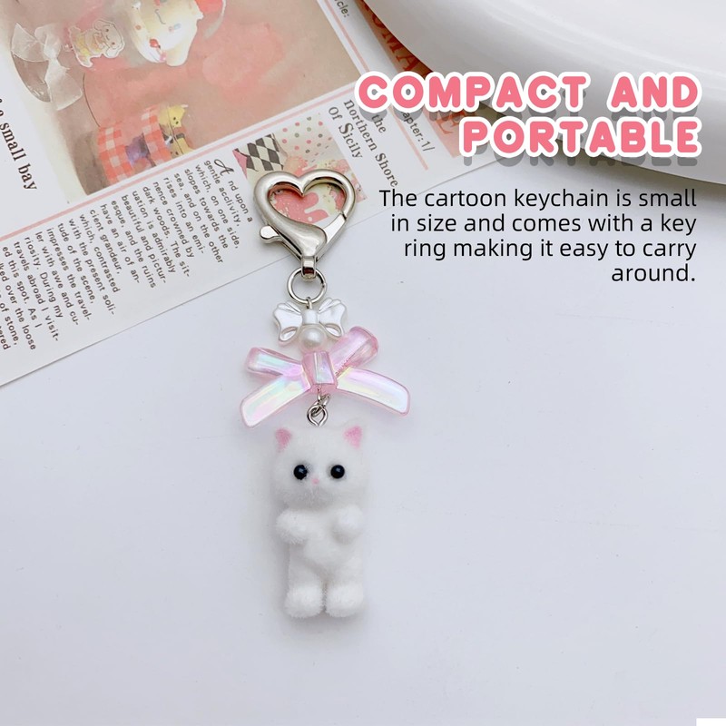 VARKAGE Pack of 2 Cute Y2K Cat Keyrings, Plush Cat