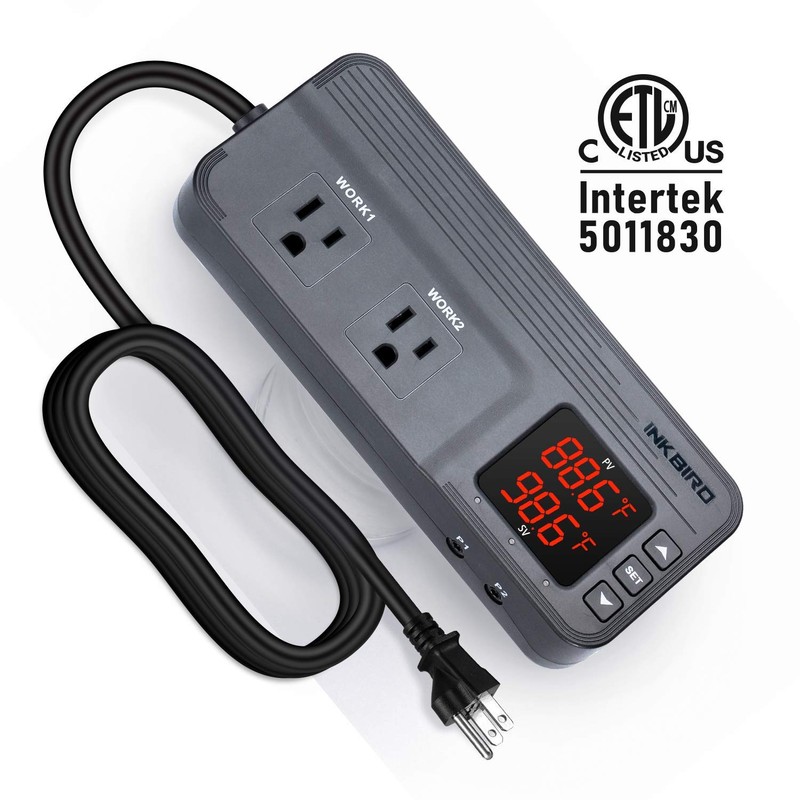 Inkbird Temperature Controller ITC-608T with Two Temp Probes Output 12
