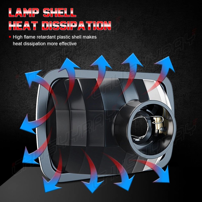 CHUSYYRAY For Ford E150 E250 E350 Pair 7x6" LED Headlight