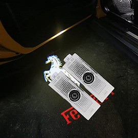2Pcs Car Door Light Easy Installation Car Door LED Logo Projector Welcome Light Puddle lamp Compatible with 458 488 599 612 FF F12 California (01)
